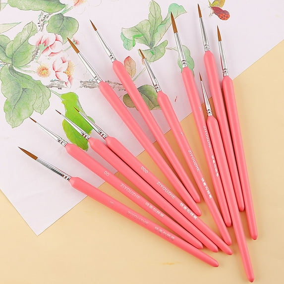 Gzwccvsn Miniature Paint Brushes Set, 11Pcs Small Paint Brushes for Detail, Detail Paint Brushes Set for Fine Detailing & Art Painting, Perfect for Acrylic Painting,Watercolor, Oil,Craft, Models