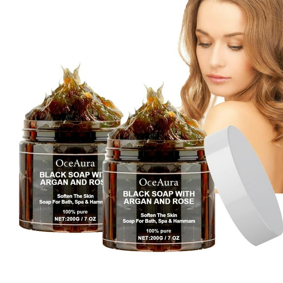 Gzwccvsn Morocco Black Soap, Morocco Black Beldi Soap, Black Soap With Argan And Rose, Morocco Body Scrub, Black Soap