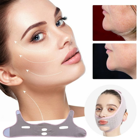 Gzwccvsn Reusable V Line Lifting Mask, Double Chin Reducer, Chin Strap, Face Belt and Tighten the Face to Prevent Sagging, Create a V Shaped Face Full of Vitality, Double Chin Eliminator for Women