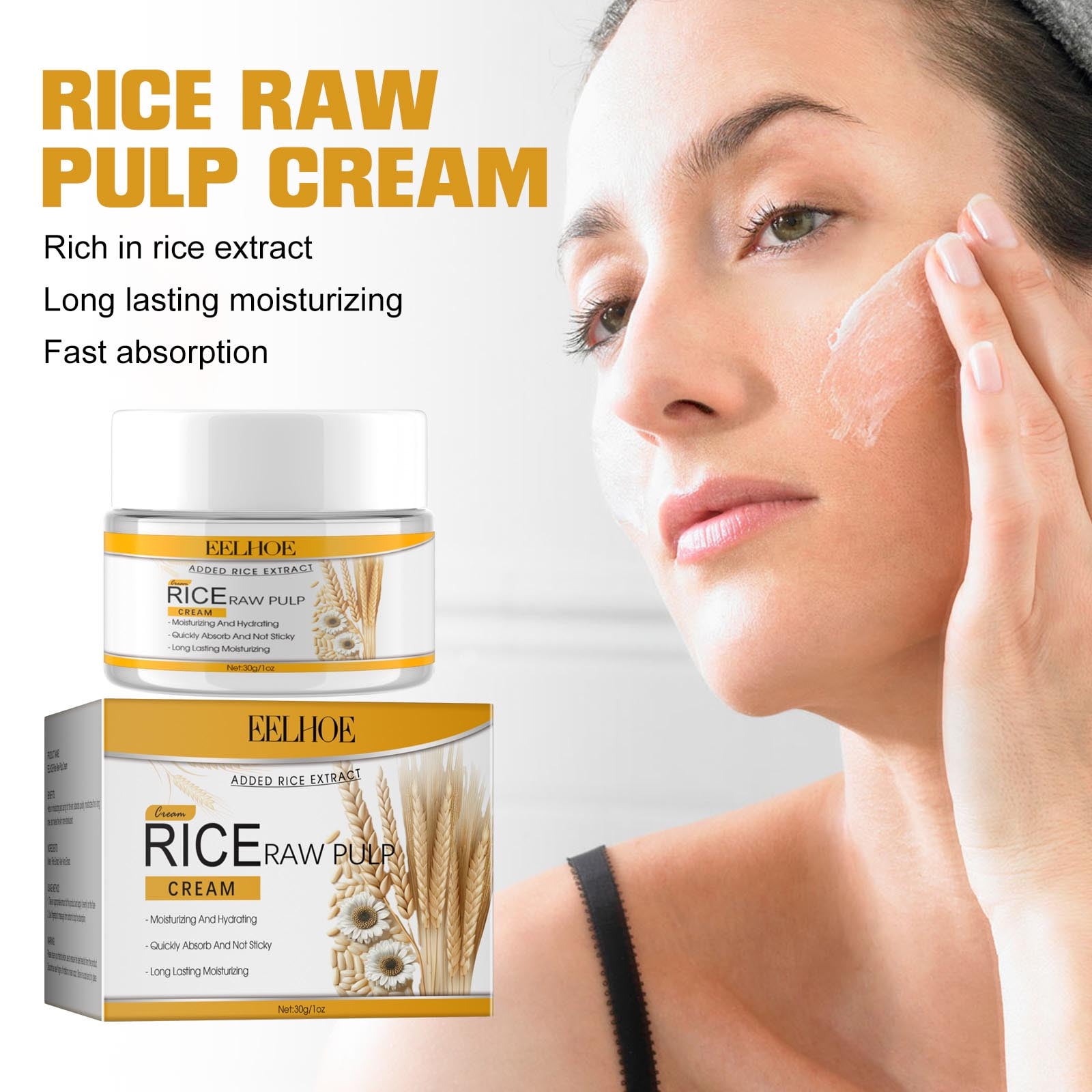 Gzwccvsn Rice Puree Face Cream 30g Moisturizing Face Cream