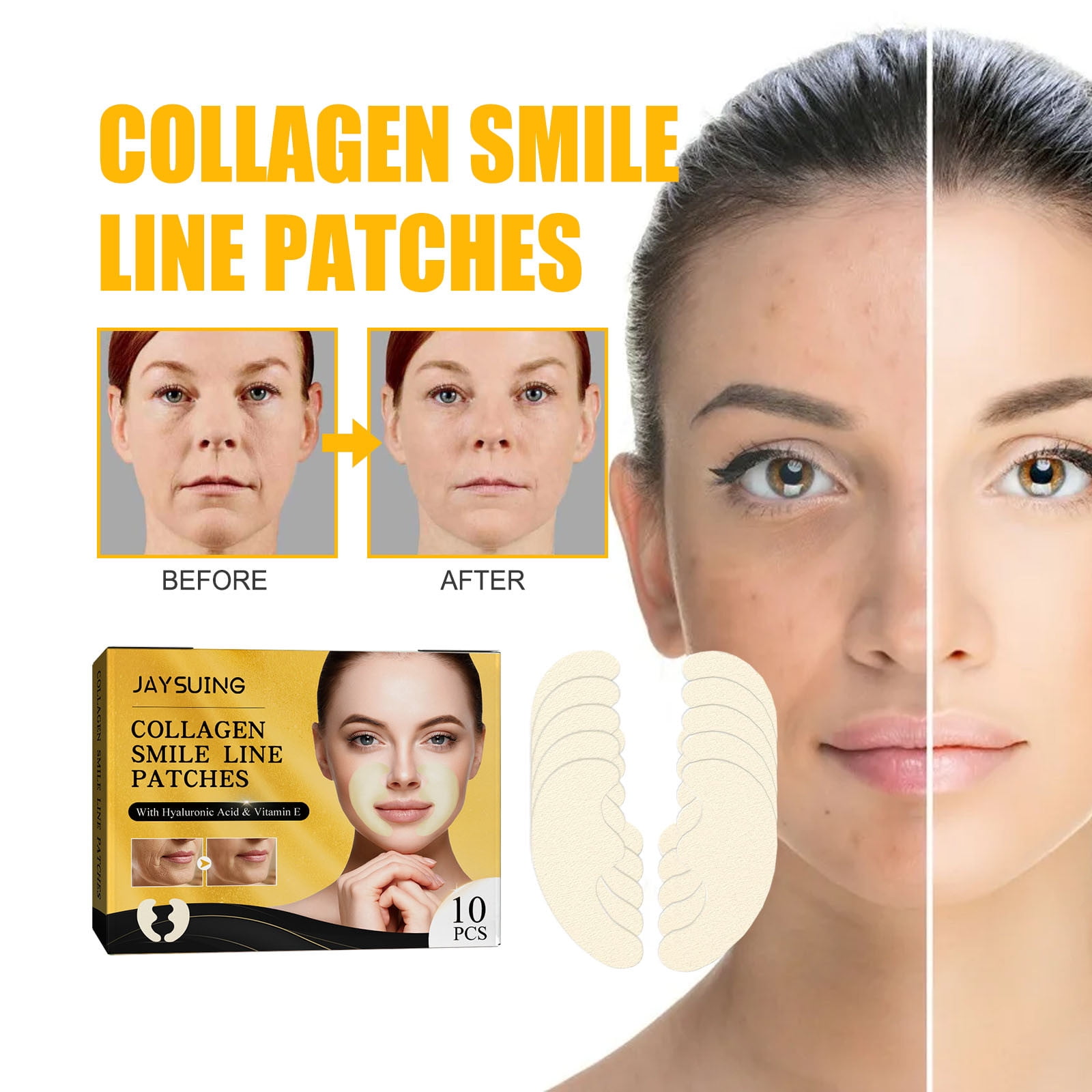 Gzwccvsn Smile Line Patches - 5 Pairs - Anti-Wrinkle Facial