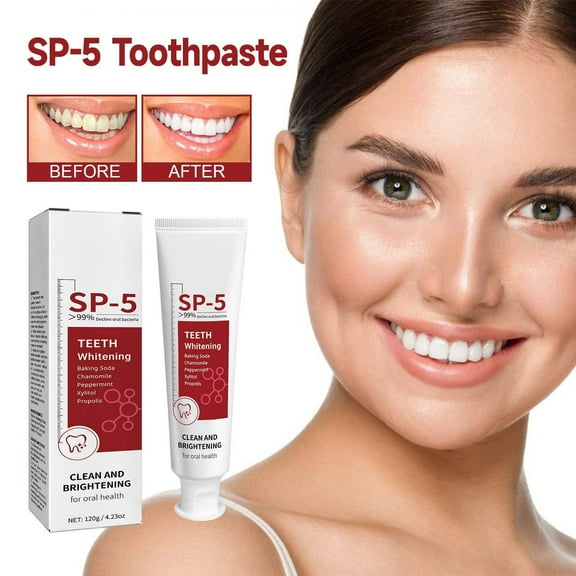 Gzwccvsn Sp-5 Toothpaste, Sp-5 Whitening Toothpaste, Natural Ingredients and Peppermint Extract, Brightening & Stain Removing Toothpaste for Oral Health