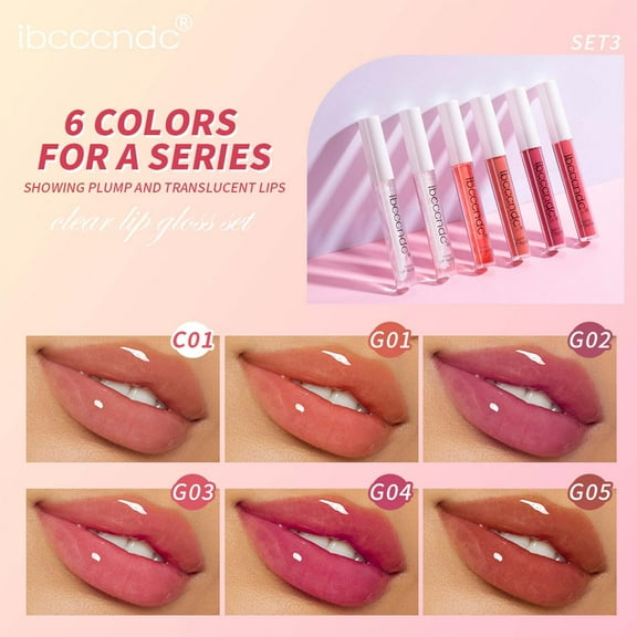 Gzwccvsn Transparent Lipstick Set CLEAR LIP GLOSS SET 2.5Ml lip stain