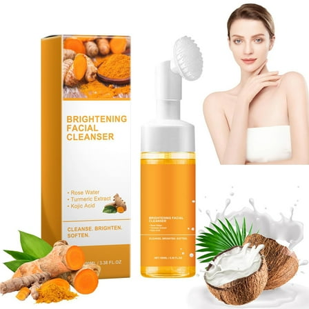 Gzwccvsn Turmeric Facial Cleanser, Turmeric Face Wash, Foaming Facial Cleanser, Foaming Brightening Face Wash, Moisturizing Cleanser Deep Clean, Moisturizers Skincare Products
