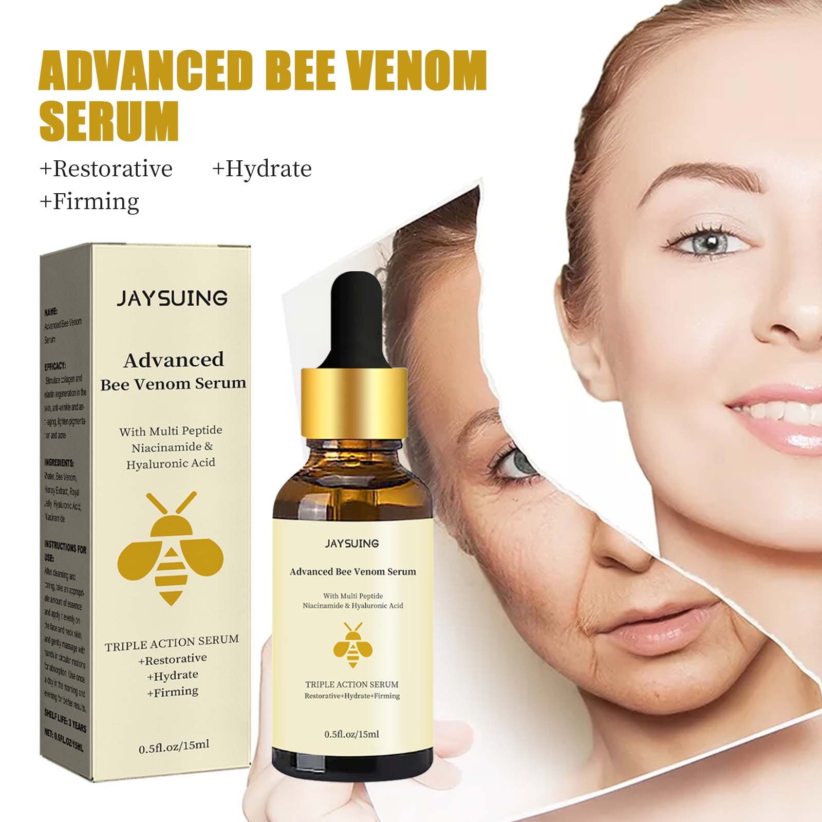Gzwccvsn Vintesse Advanced Bee Venom Serum, Vintesse Skin Care, Honey Anti Aging Face Serum