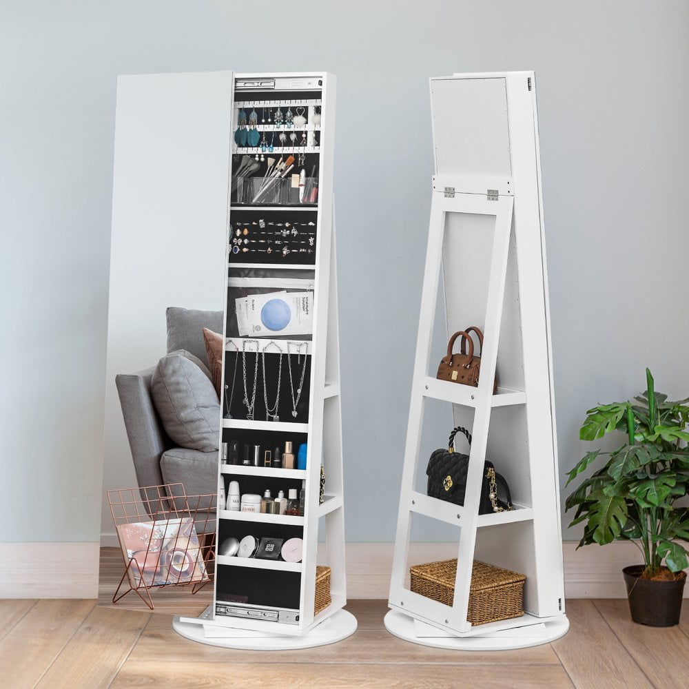 Gzxs 360° Swivel Jewelry with Full Length Mirror, 63" Large
