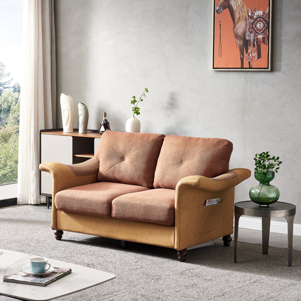 Gzxs 61.5" Modern Loveseat Sofa Couch for Living Room, Sectional Sofa ...
