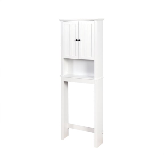 Gzxs Bathroom Space Saver, 67" Tall Storage Cabinet Over the toilet Storage Wood Cabinet with Adjustable Shelf, White
