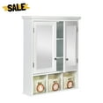 thumbnail image 1 of Gzxs 30" Wall-Mounted Bathroom Cabinet with Mirrors, White Wooden Medicine Cabinet with Adjustable Shelves & 3 Storage Baskets, Space-Saving Organizer for Bathroom, Toilet, Laundry Room, 1 of 7