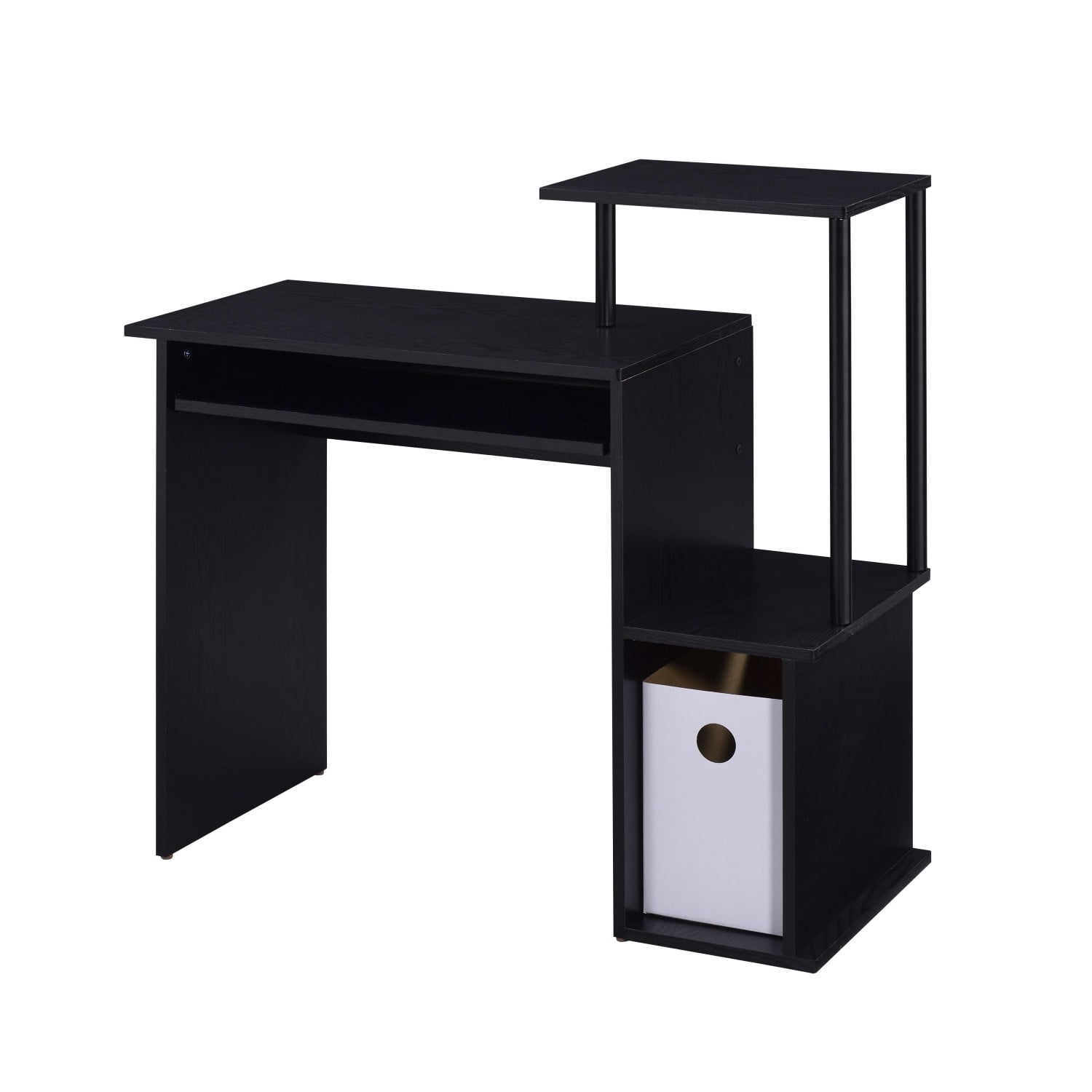 Gzxs Black Finish Computer Desk - Small Home Office Laptop Table with ...
