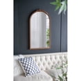 thumbnail image 1 of Gzxs Brown Arched Wall Mirror, 23"x42" Carved Elegant Farmhouse Bathroom Mirror with Ornate Frame, Baroque Inspired Home Decor for Vanity Bedroom Entryway, 1 of 7