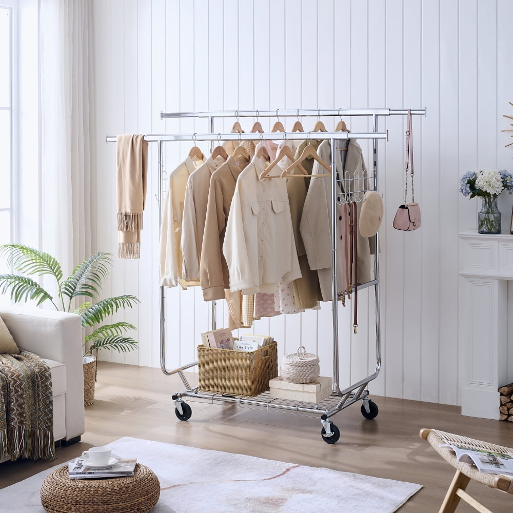 Gzxs Double Rods Clothes Rack, 47.24