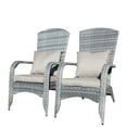 thumbnail image 1 of Gzxs High Back Patio Chairs Set of 2 - Gray Wicker Chairs Outdoor Seating, Rattan Outdoor Club Armchair with Cushions for Deck Porch Backyard, 1 of 7