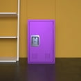 thumbnail image 1 of Gzxs Metal Locker, Lockable Storage Cabinet with 1 Door, 24" H Small Locking Cabinet for Kids Employees, Locker Organizer for Home, Bedroom, School, Office (Purple), 1 of 8
