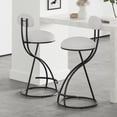 thumbnail image 1 of Gzxs Modern Bar Stools Set of 2, 28" Counter Height Stools, Armless Round Barstools with Black Metal Frame and Floral Print White Seat for Home Kitchen Island Pub Coffee Shop, 1 of 9