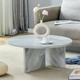 thumbnail image 1 of Gzxs Modern MDF Coffee Table in White Marbling Finish, 31.5" Circle Center Table with Thick Desktop and Sturdy Base, Easy Assembly, 1 of 9