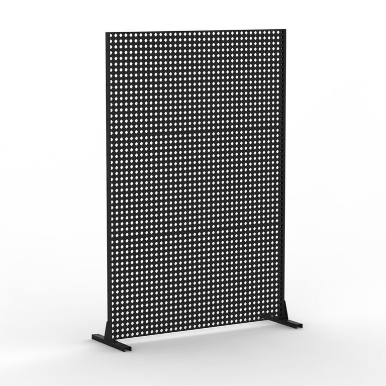 70 in. Steel Garden Fence Outdoor Privacy Screen Garden Screen Panels in Black for Balcony Patio Garden, Rhombus-Shaped