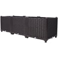 thumbnail image 1 of Gzxs Outdoor Raised Garden Bed, 47.2" Elevated Planter Box with Drainage Plugs, Self-Watering System, Raised Beds for Gardening Vegetables, Fruits, Flowers, Herbs (Brown), 1 of 6