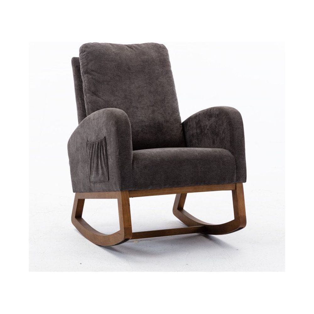 Gzxs Rocking Chair Sofa,Rocker Chair with High Backrest Side Bag Fabric