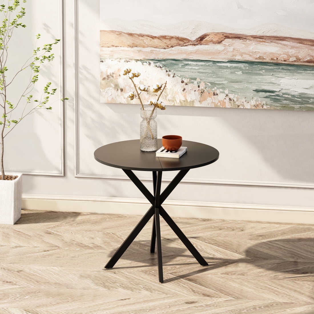 Gzxs Round Dining Table, 31.5" Mid-Century Modern Kitchen Table w ...