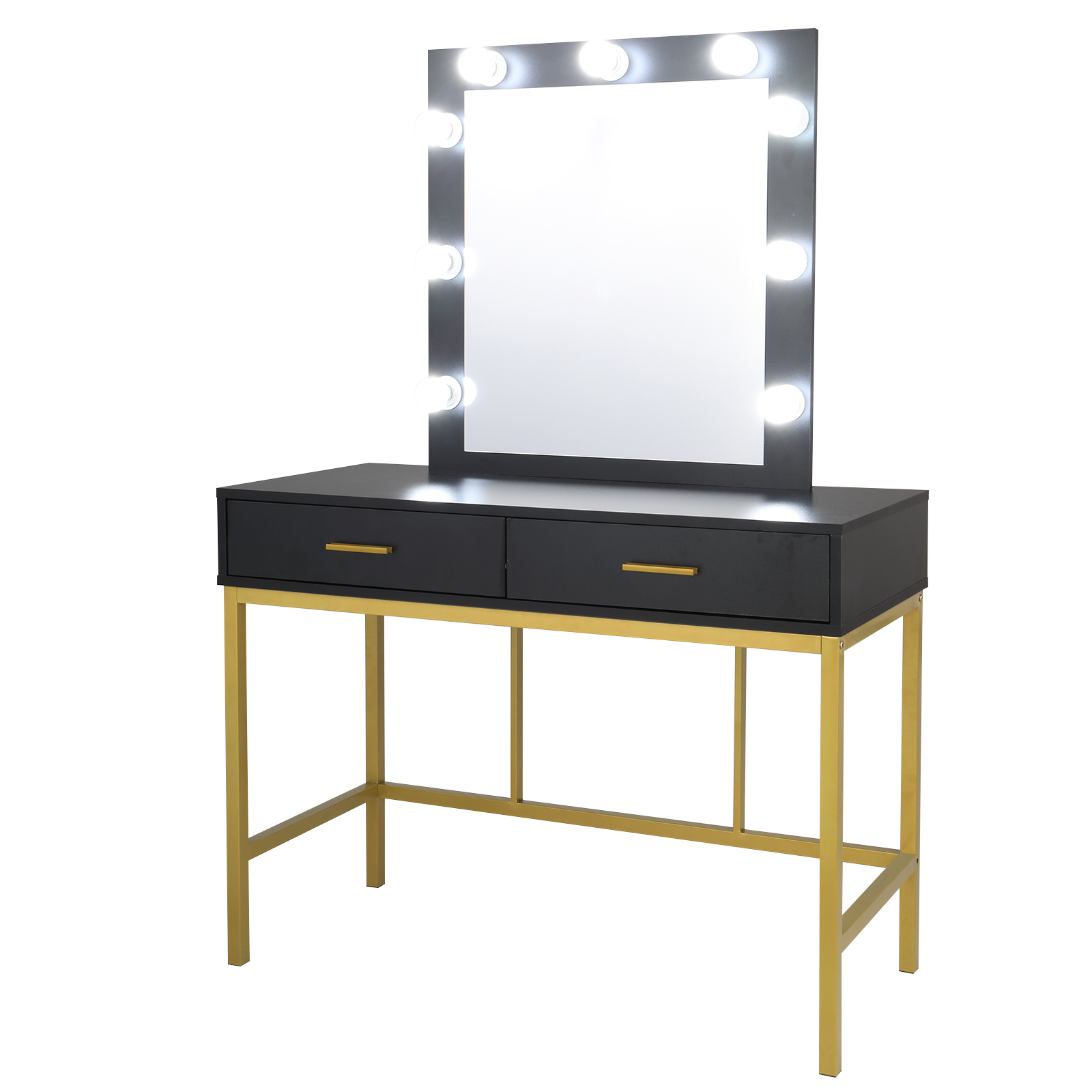 Gzxs Vanity Set with Lighted Mirror, Makeup Vanity Dressing Table with