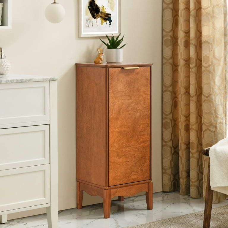 HOUSE INDUSTRIES カリモク　シェルフ Gzxs Vintage Floor Cabinet in Antique Brown, Single Door Narrow