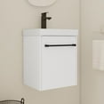 thumbnail image 1 of Gzxs White Vanity Set, 18" Floating Bathroom Base Cabinet with Ceramic Sink Combo, Wall Mounted Storage Cabinet with Soft-Close Door for Small Space, 1 of 10