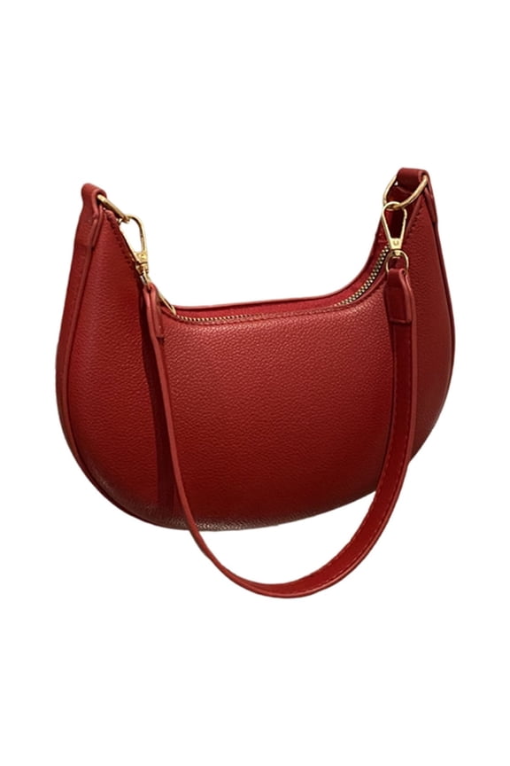 H-159 Red Women'S Structured Shoulder Bag Purse - Fashionable Crossbody Bag With Adjustable Strap - Everyday Handbag For Work Or Shopping - Medium Size Messenger Bag With Organized Pockets