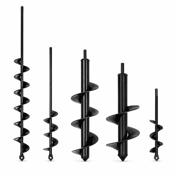 H 5 Set Auger Drill Bit for Planting,Heavy Duty Garden Auger Spiral Drill Bit Bulb Planter Tool for Planting Bedding Plants,Universal for Cordless Drill(1.6"x9",1.6"x16.5",3.5"x16",4"x12",2"x32")