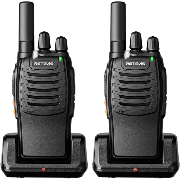 H-777 Rechargeable Walkie Talkies, Mini 2 Way Radios Long Range, Small, Portable FRS with LED Flashlight (Black, 2 Pack)