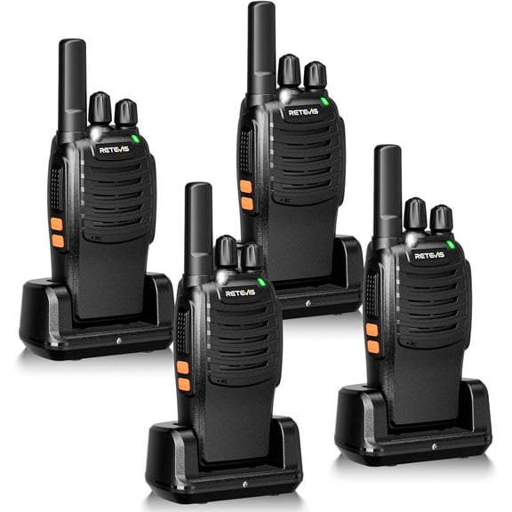 H-777 Walkie Talkies Rechargeable, 2 Way Radio Long Range, Handheld Two Radios for Adults, Short Antenna, LED Flashlight, Emergency Alarm, 16 Channel (4 Pack)