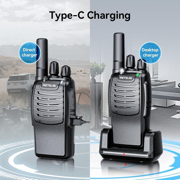 H-777 Walkie Talkies Rechargeable, 2 Way Radios Long Range, Portable FRS Two-Way Radios, Short Antenna, LED Flashlight, for Adults Family Outdoor (3 Pack)