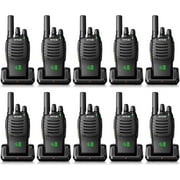 H-777H Walkie Talkies,Rechargeable Two Way Radio, Hidden Display,Channel Display,USB-C,Short Antenna,Handheld 2 Way Radio with Emergency Alarm for Business Education (10 Pack)