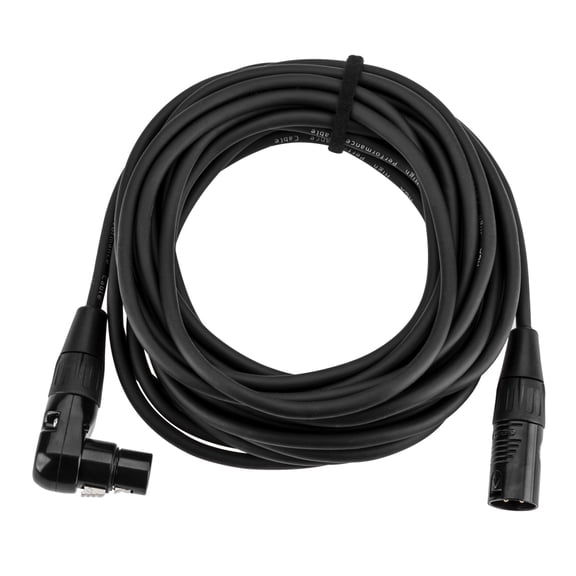 H&A Elite Pro 25' XLR M to Right Angled XLR F Microphone Cable with Rean by Neutrik Gold Connectors
