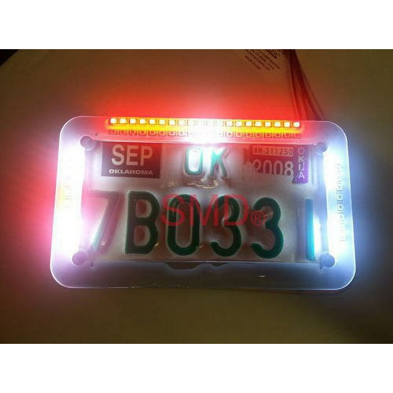 H A Motorsports 111156440203 Smd LED License Plate Frame Motorcycle Stop Turn Turn Signal Left Right Bike