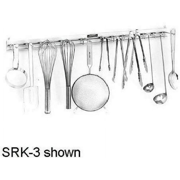 H.A. Sparke SRK-2 Aluminum 24" Utensil Rack with 8 Hangers