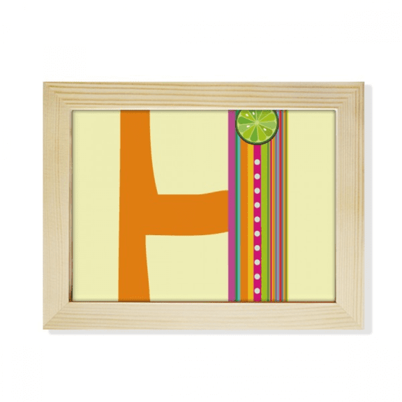 H Alphabet Orange Fruit Cute Pattern Desktop Photo Frame Picture Art Decoration Painting 6x8 inch