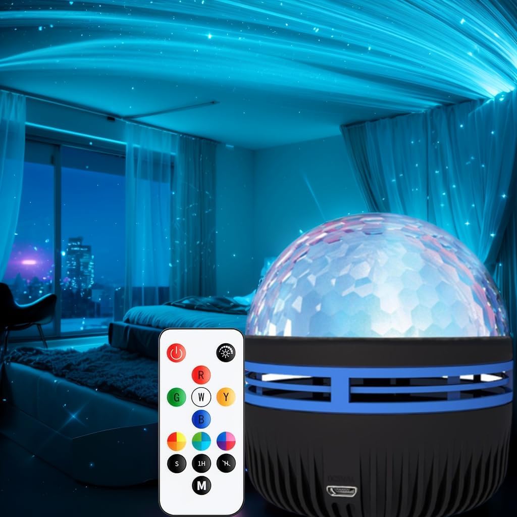 H Aurora Borealis Light Projector, Dual Projection Lampshade Northern