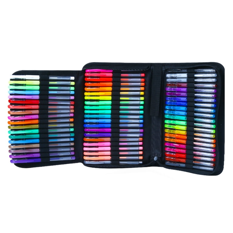 H B 240 Glitter Color Artist Pen Set with 120 Matching Color Refills Fine Tips Coloring Book for Drawing Sketching School Stationery Suppliers Office