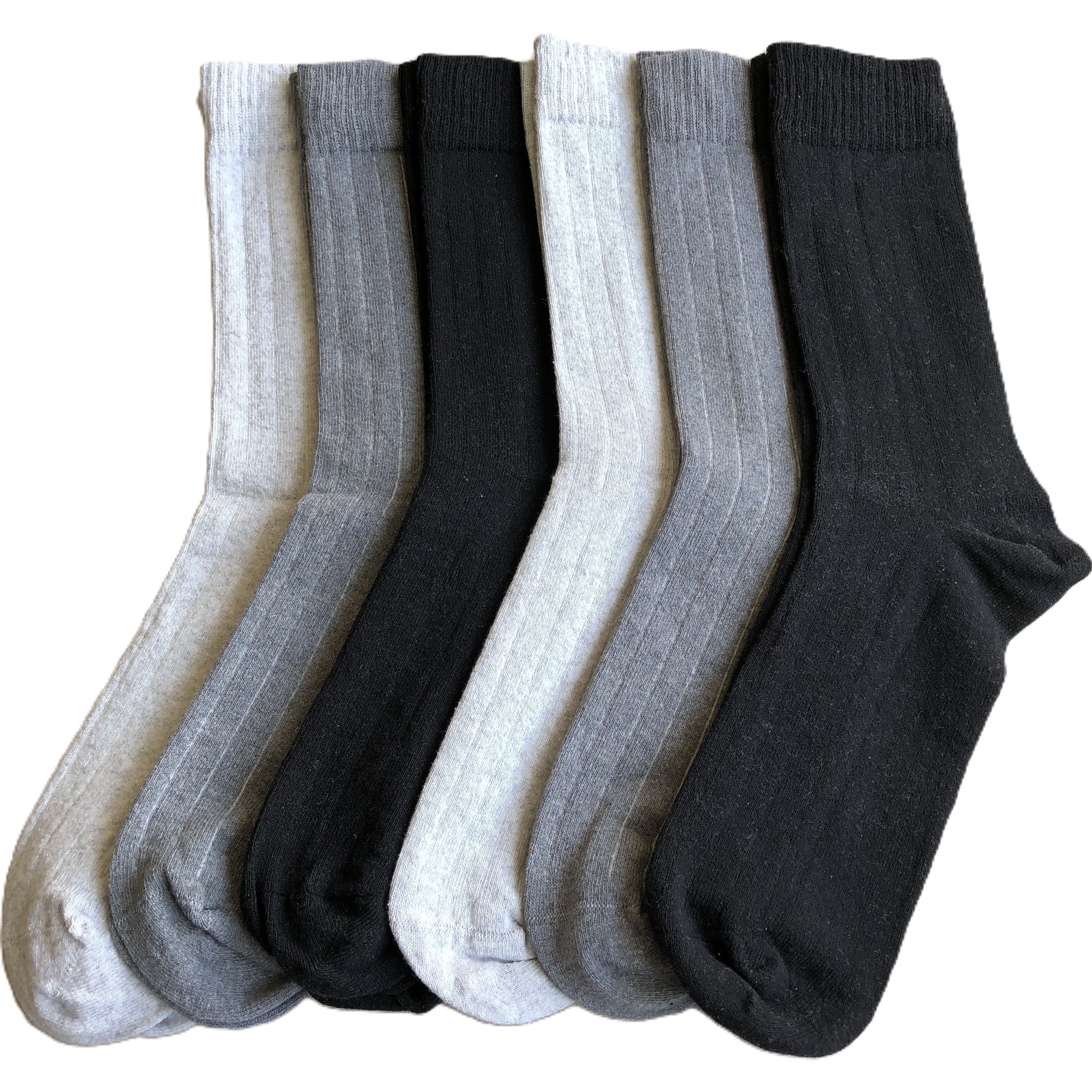 H & B Men's Cotton Crew Socks, Breathable Dress, Casual Lightweight Comfortable Groomsmen 6 pack