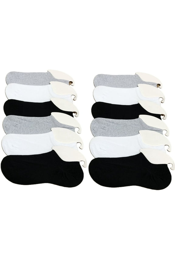 Men's Low Cut Ankle Socks Cotton Athletic Running Seamless Solid Black White Grey 12 pack