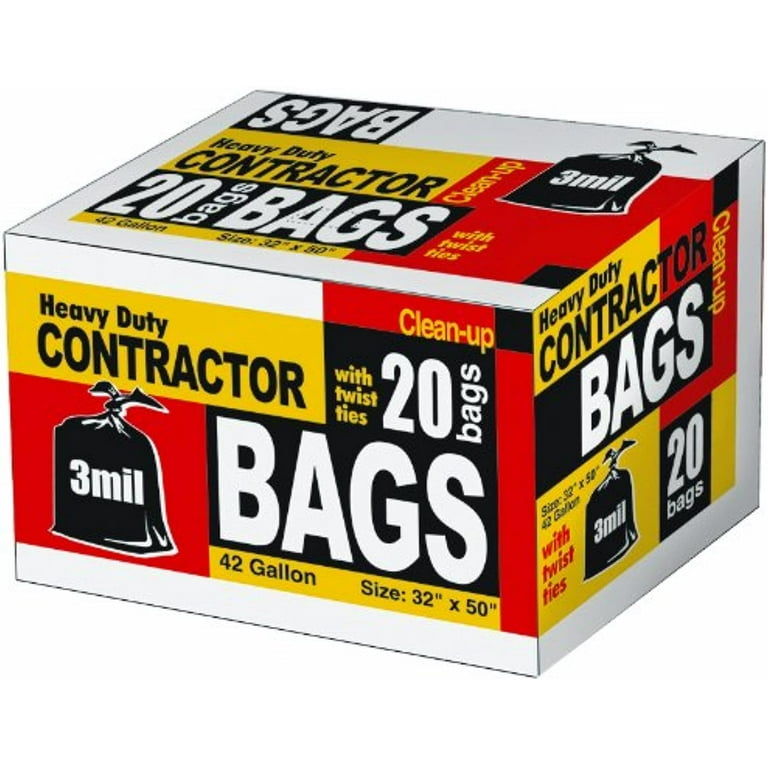 H.B. Smith Tools API 20 Contractor Multicolor Trash Bags, 42 Gallon, Box of  20 