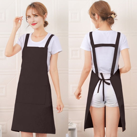 H Back Style Apron for Women Men, Adjustable Waist Tie Apron with Pockets, Large Size Comfortable Kitchen Cooking Apron, Home Chef Apron for Grilling Baking, Gift Idea