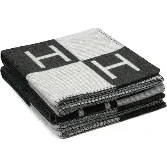 H Blanket, Sofa Throw Blanket, Soft and Comfortable Blanket, Blanket Suitable for Sofa and Living Room, Black