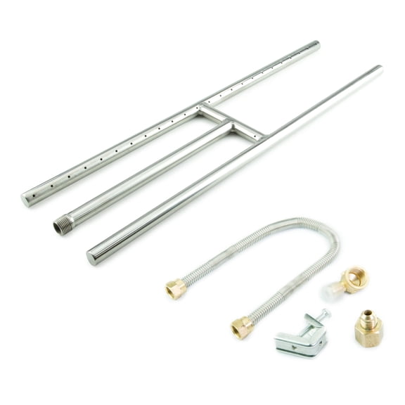 H-Burner for Fire Pits & Fireplaces | 24", Stainless Steel