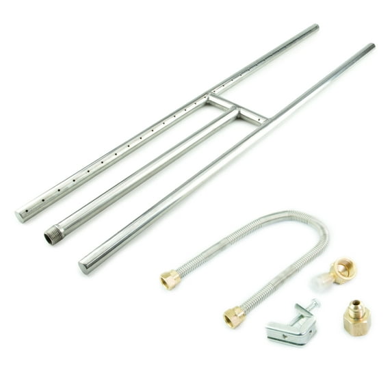 H-Burner for Fire Pits & Fireplaces | 36", Stainless Steel