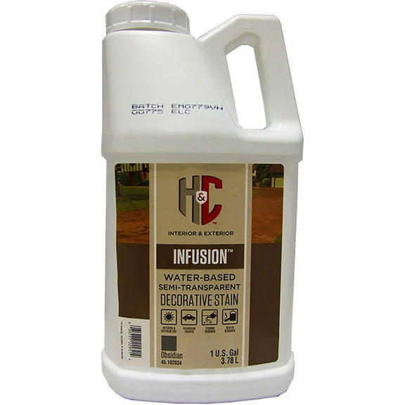 H&C 45.102024 Infusion water-based semi-transparent Decorative Stain OBSIDIAN gallon
