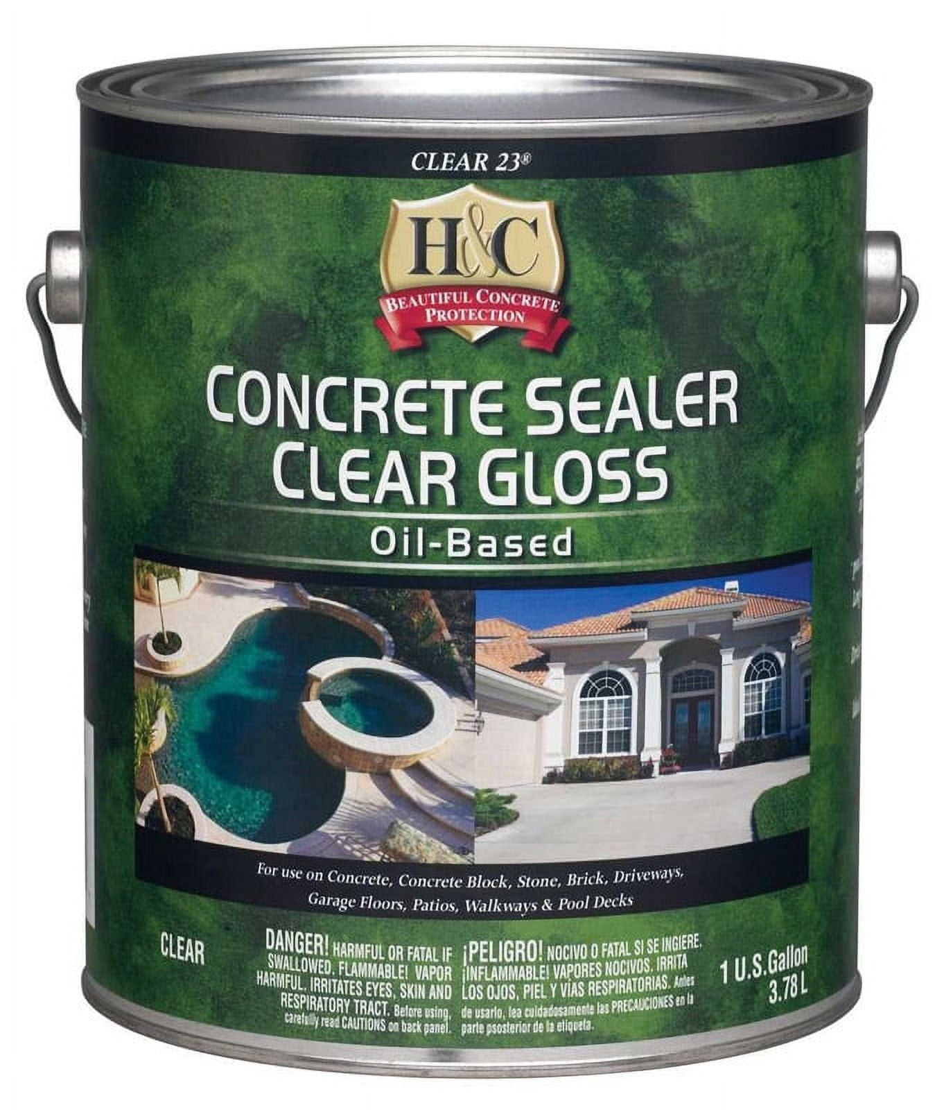 1 Gal. Clear Coat High Gloss Oil-Based Acrylic Topping Over Solid Sealer