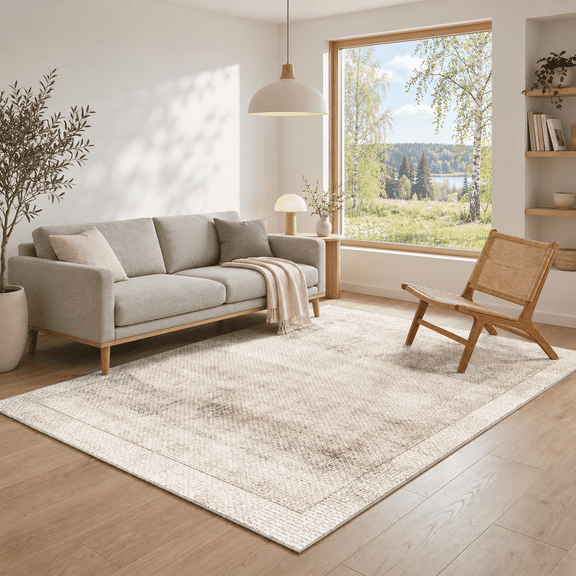 H&D 2 ft x 3 ft Area Rug, Soft Non-Slip Washable Carpet for Living Room, Indoor Floor Decor for Bedroom,EARTH DUST