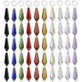 thumbnail image 1 of H&D 50pcs 38mm Crystal Icicle Pendant Chandelier Prisms Drops Lamp Candle Holders DIY Parts, 1 of 5